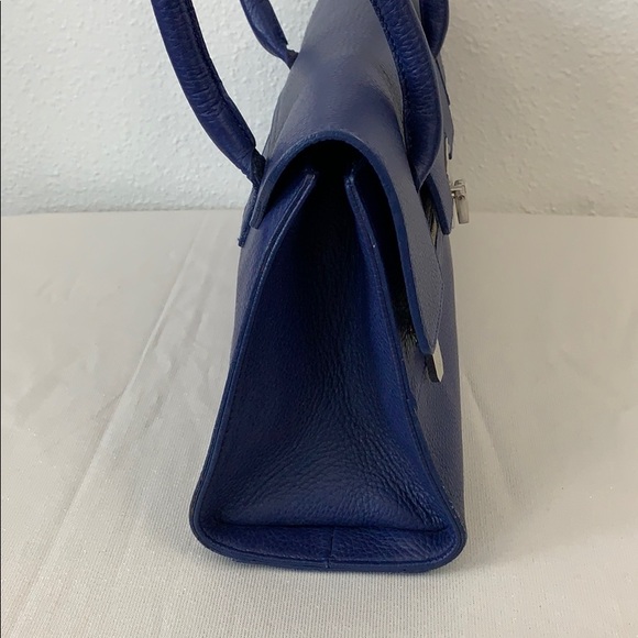 💕SOLD💕 Prune Bovine Leather Satchel Handbag - Picture 2 of 8